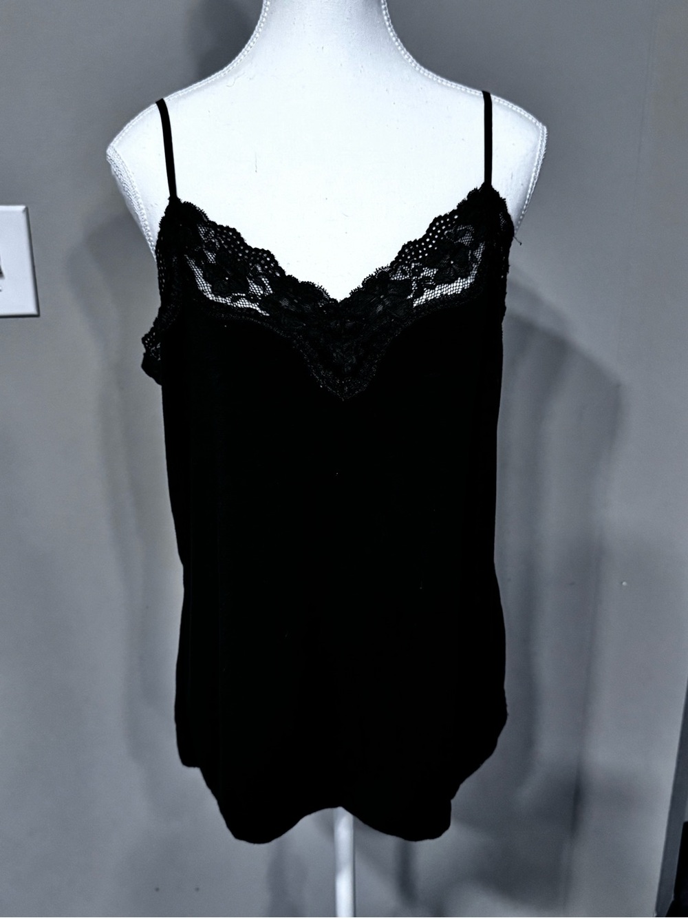 LOFT Hunter Green Lace Trim Camisole